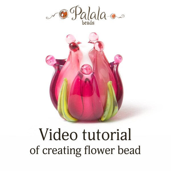 Lampwork tutorial, Lampwork video tutorial, flower bead tutorial, Lampwork flower tutorial