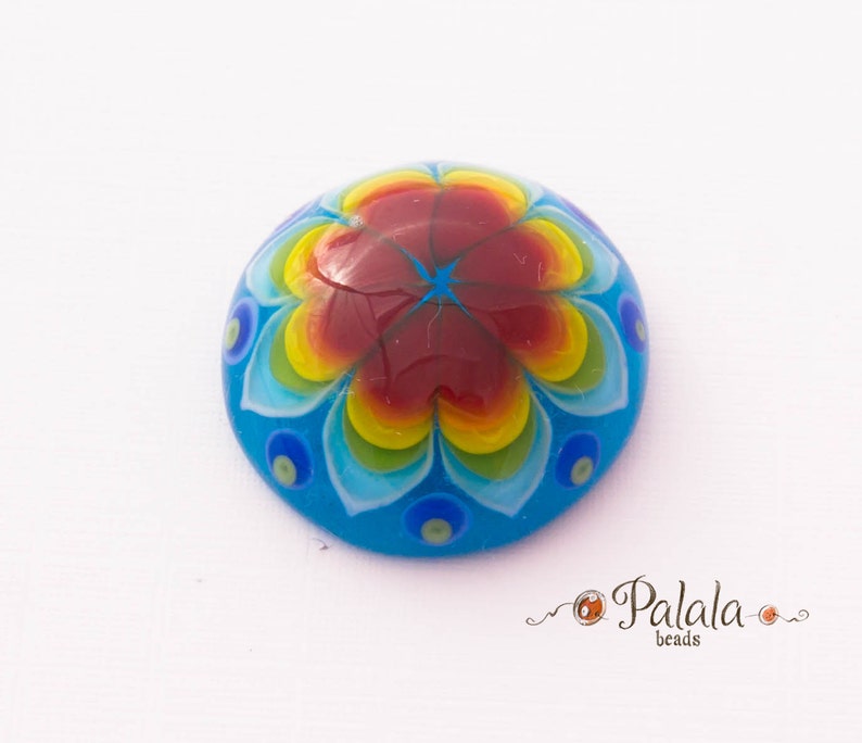Handmade Lampwork Cabochon and Sterling Silver Ring