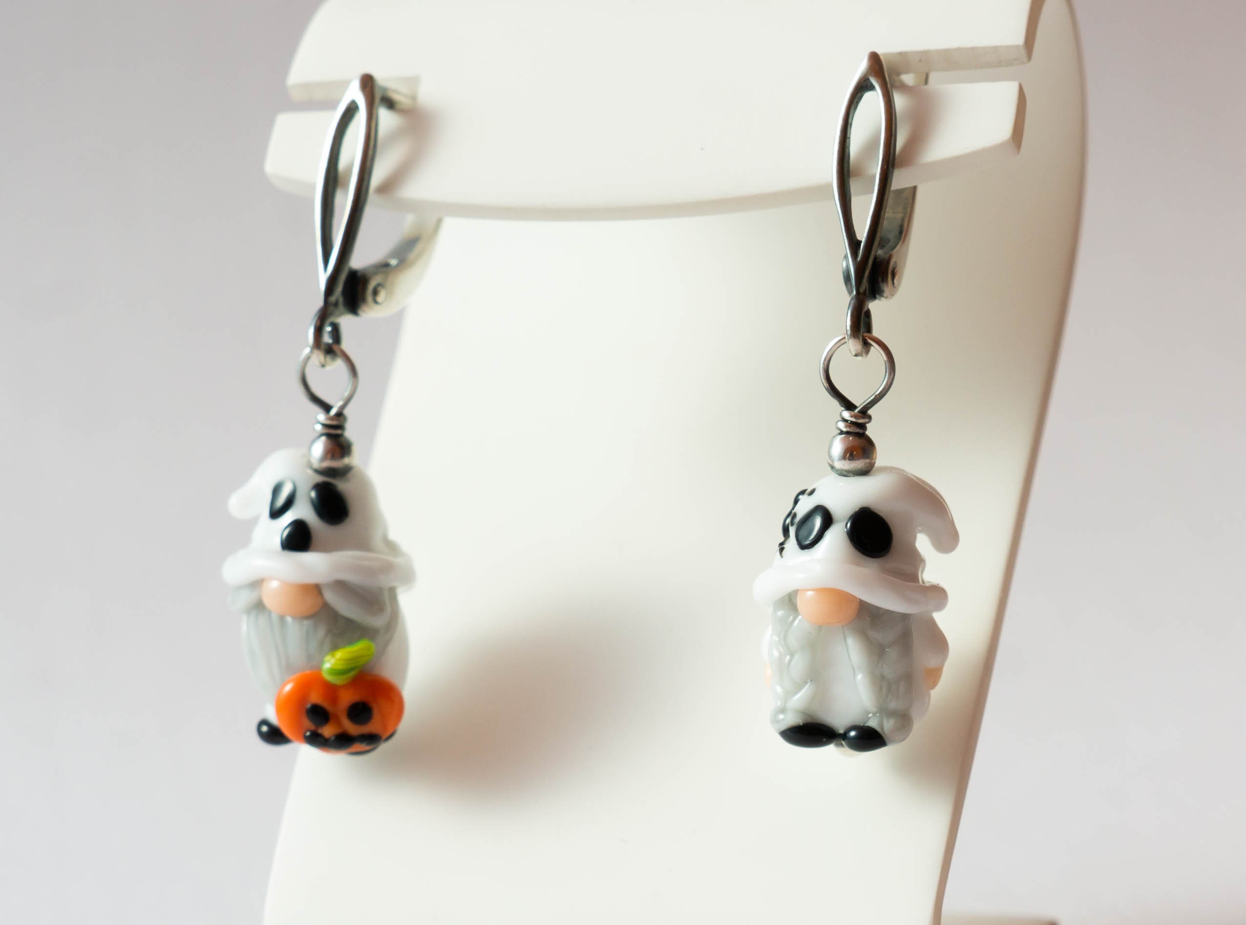 Lampwork Gnomes Gnome Earrings Halloween Earrings Halloween - Etsy