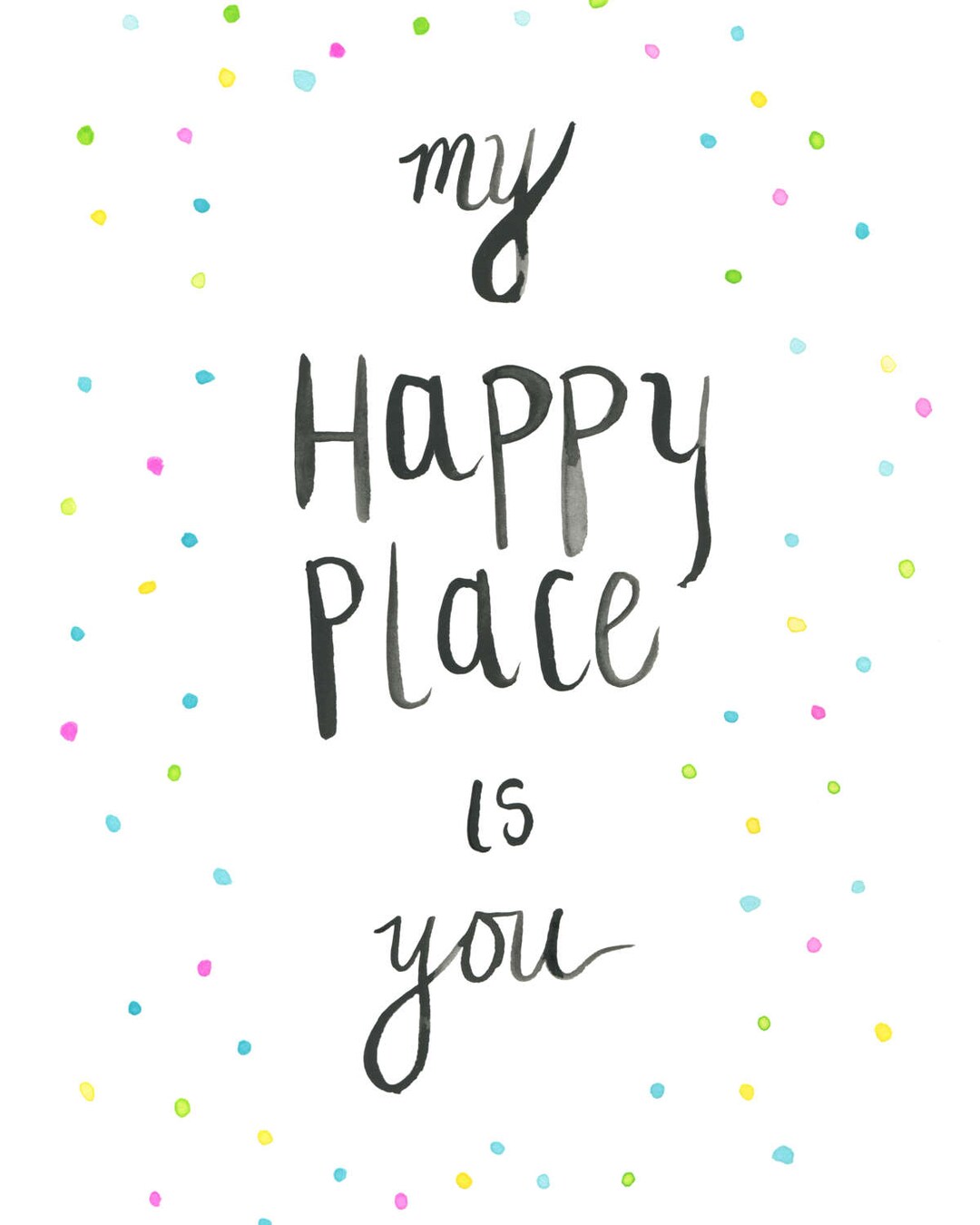 My Happy Place is You Romantic Printable Office Desk Decor Etsy