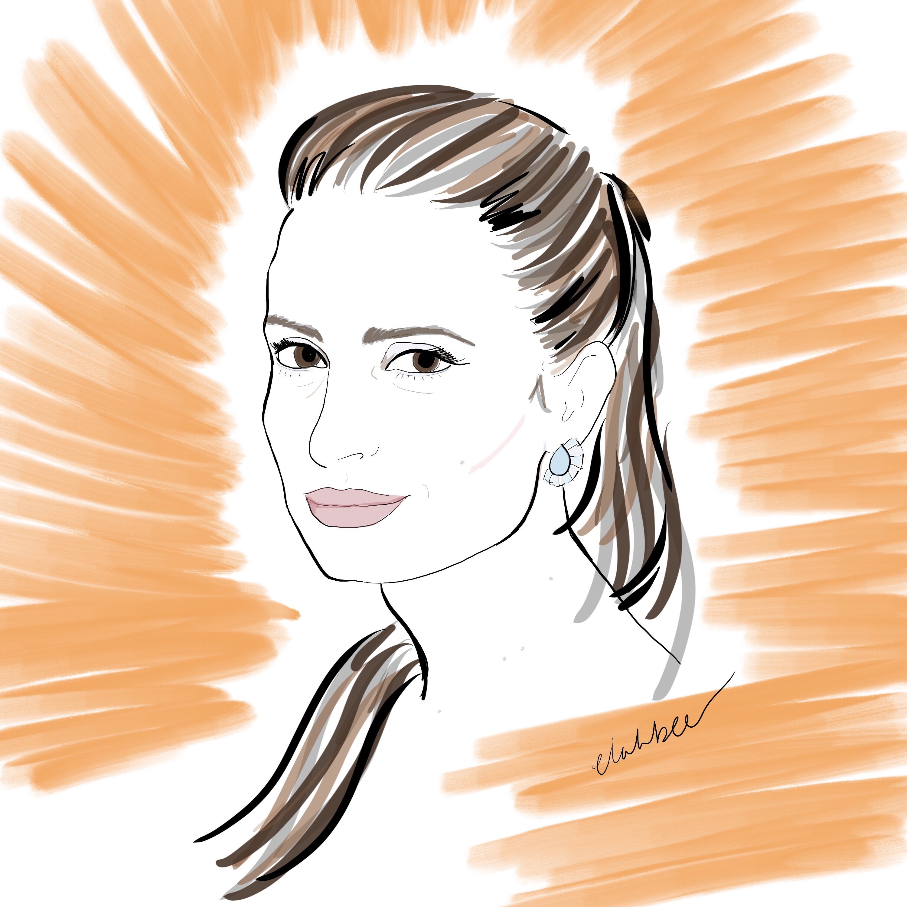 Portrait Digital Illustration Gift Gift for Bridal Party Etsy