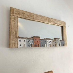 Funckles Driftwood Mirror with houses &#39;Natural cherry blossom&#39;  Nautical Signed Great housewarming gift