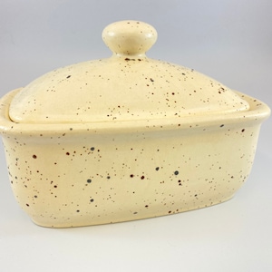 Handmade Butter Dish with Lid Honey Speckle Glaze