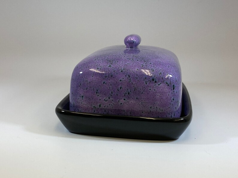 Butter Dish With Purple Speckle Lid Etsy UK