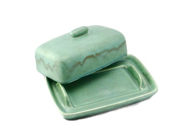 Handmade Butter Dish Cornish Copper Glaze