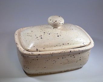 Butter Dish with Lid - Honey Speckle Glaze