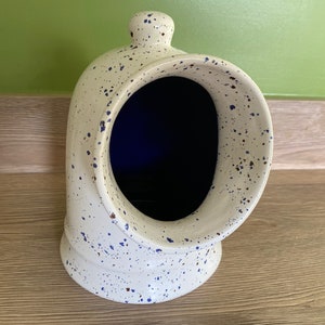 Salt Pig in Speckled Blue and White Glaze
