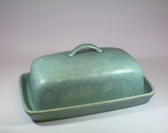 Handmade Ceramic Butter Dish with Lid, Copper Glaze Stoneware Butter Keeper, Rustic Kitchen Gift, European Butter Crock