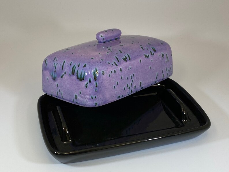 Butter Dish With Purple Speckle Lid Etsy UK