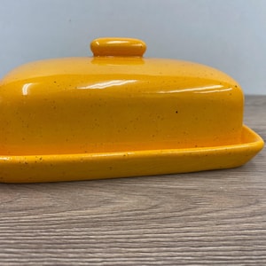 Yellow Butter Dish with Lid