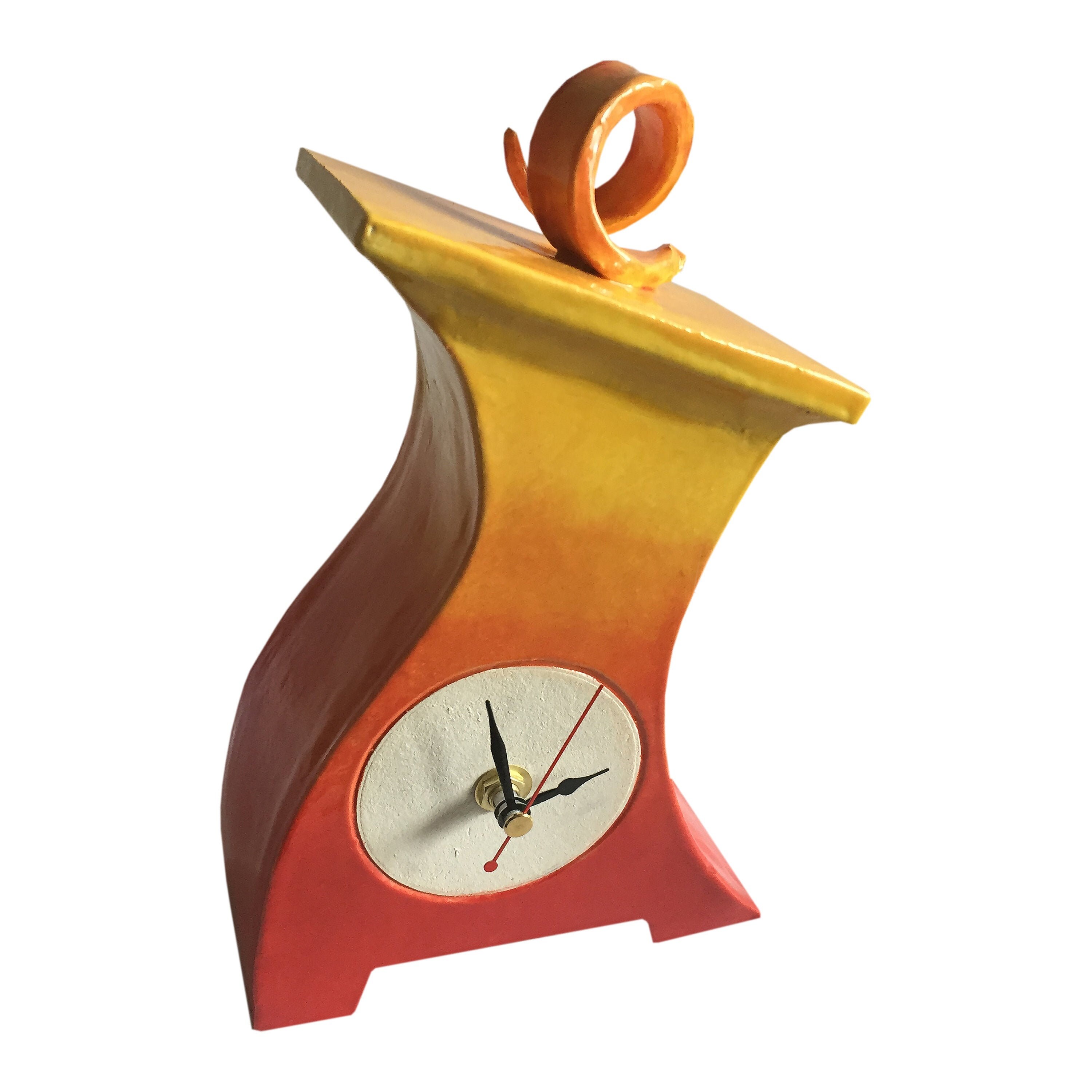 Mantel Clock Handmade Pottery Clock Unique Handmade mantel Etsy