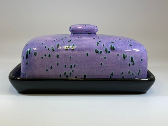 Butter Dish With Purple Speckle Lid Etsy Canada