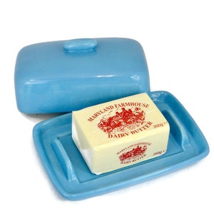 Sky Blue Butter Dish with Lid