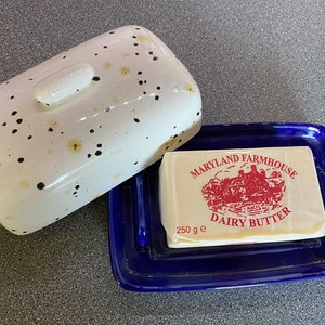 Butter Dish with Confetti Glazed Lid