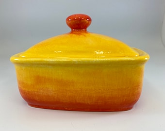 Sunrise Butter Dish with Lid