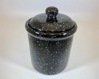 Black Speckled Canister for Tea, Coffee, etc.