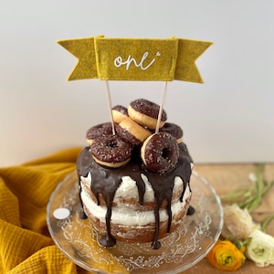 Cake Topper for the first birthday | One | Sustainable topper for the birthday cake made of felt