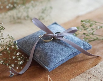 Gray wedding ring pillow | Customizable for a very special day