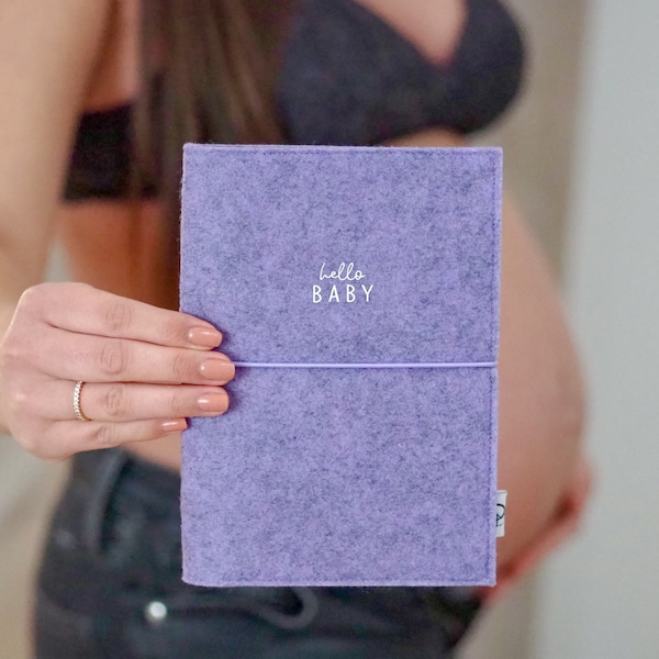 Maternity passport cover made of felt | hello baby | Maternity passport envelope | Gift for expectant mothers