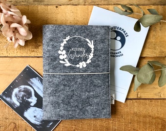 Felt Maternity Passport Cover | Little Miracle | Maternity Passport Envelope | Gift for expectant mothers