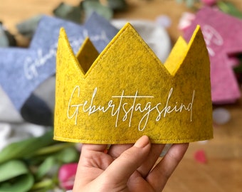 birthday crown | birthday boy | Mustard Yellow | Beautiful accessory for children's birthday parties made of wool felt