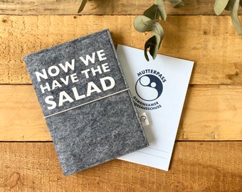 Funny maternity passport cover made of felt | Now we have the salad | Maternity Passport Envelope | Gift for expectant mothers