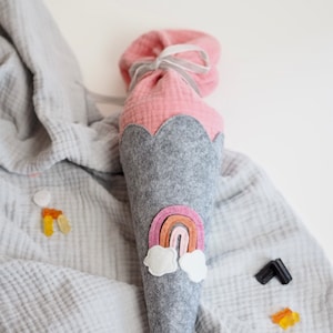 Sibling cone &quot;Rainbow&quot; | Daycare cone | Mini school cone made of felt