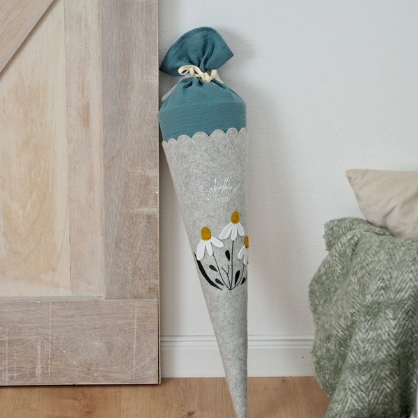 Personalized School Cone | flower meadow | For the first day of school