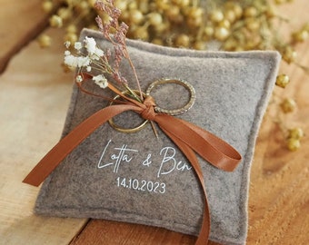 Almohada de anillo personalizable | Elegante y único para tu boda.