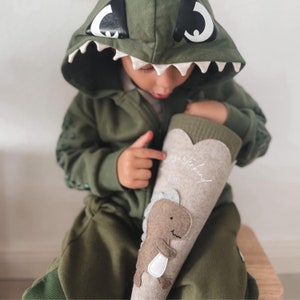 Kita-Tüte &quot;Kleiner Dino&quot; | Mini school cone made of felt