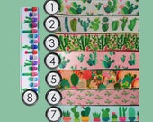 Cactus Keychain Wristlet Key Fob or Full Length Lanyard with optional breakaway buckle. You can choose strap color.