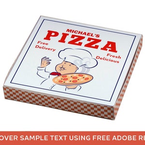 Pizza Party Favor Box. Printable Party Decorations. Pizza Party Theme. Pizza Party Ideas