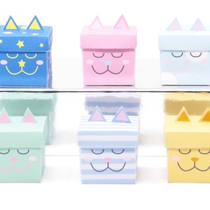 Cat Favor Box. Cat Birthday. Cat Party Decorations. Printable PDF
