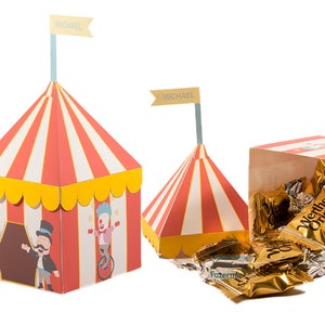 Circus Themed Party. Carnival themed Party. Favor Box. Circus Tent Treat box. Printable PDF
