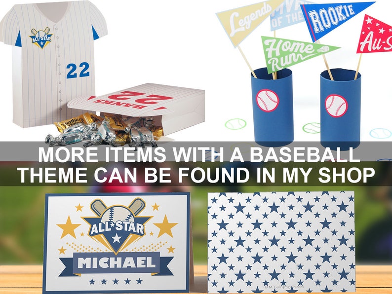 Baseball Cap Favor Box. Baseball Birthday. Sports theme party. Printable PDF. Softball party favor box image 6