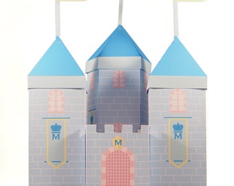 Pricess Party Favors. Fairy Tale Castle Favor Box Kit (Blue). Princess Party. Princess or Fairytale Party Centerpiece