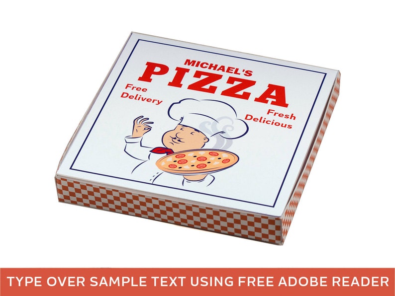 Pizza Party Favor Box Printable Party Decorations Pizza Etsy