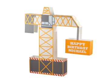 Under Construction Birthday Party CenterPiece, Construction Party Crane CenterPiece,