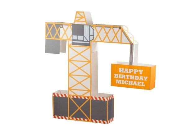 Under Construction Birthday Party CenterPiece, Construction Party Crane CenterPiece, Il_570xn