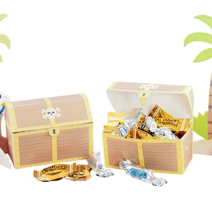 Caja de recuerdos de cofre pirata. Fiesta temática pirata. Cumpleaños pirata. Tema de la isla del tesoro. Búsqueda del tesoro. Ideas para fiestas piratas. Descarga instantánea