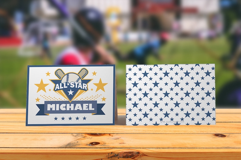 Sports Theme Place Cards. Sports Theme Party. Printable Place image 1
