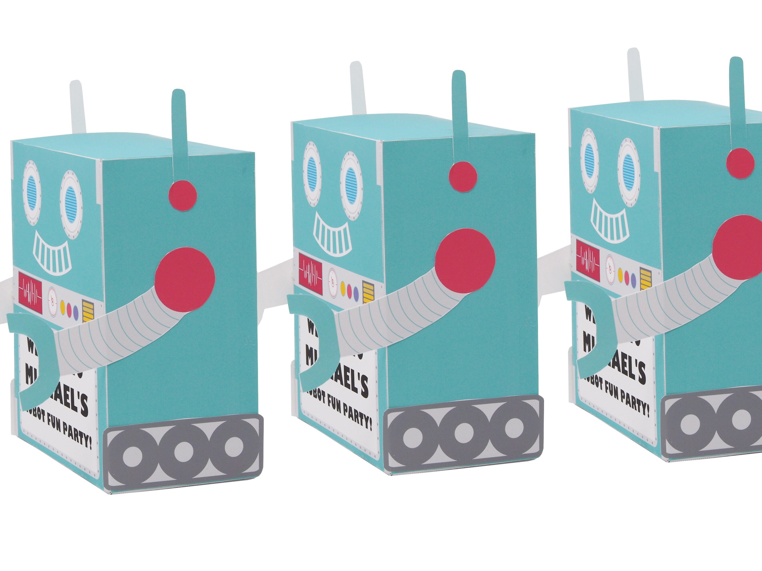 Robot Party Theme. Custom Favor Box. Boys Birthday Party Etsy