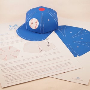 Baseball Cap Favor Box. Baseball Birthday. Sports theme party. Printable PDF. Softball party favor box image 4