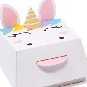 Unicorn Party Decoration. Favor Box. Rainbow Party. Princess Party Decoration. Printable PDF 画像 3