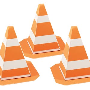 Construction Site Cone Favor Box - Great for construction site themed party, birthday party - Printable Pdf