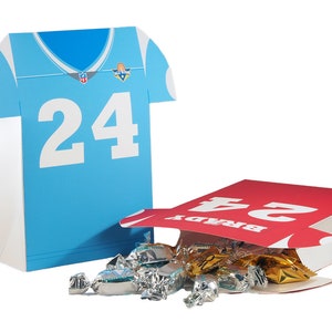Football themed Favor bag. Football Sports Jersey Favor bag. Football themed party favors. Party Favors. Printable Party Decorations
