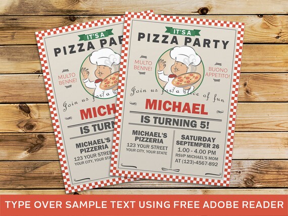 Pizza Party Pizza Party Invite Pizza Party Menu Printable Party