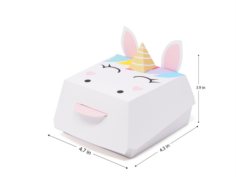 Unicorn Party Decoration. Favor Box. Rainbow Party. Princess Party Decoration. Printable PDF 画像 2