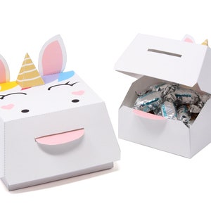 Unicorn Party Decoration. Favor Box. Rainbow Party. Princess Party Decoration. Printable PDF 画像 1