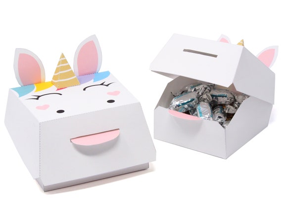Unicorn Party Decoration. Favor Box. Rainbow Party. Princess Party Decoration. Printable PDF Il_570xn